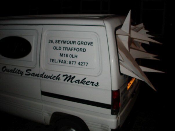 Sandwich van rear window, Moderate Studio journal, 2008