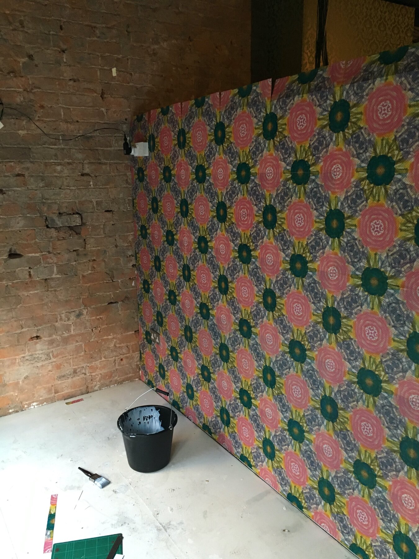 Papering the shop, Moderate Studio journal, 2015