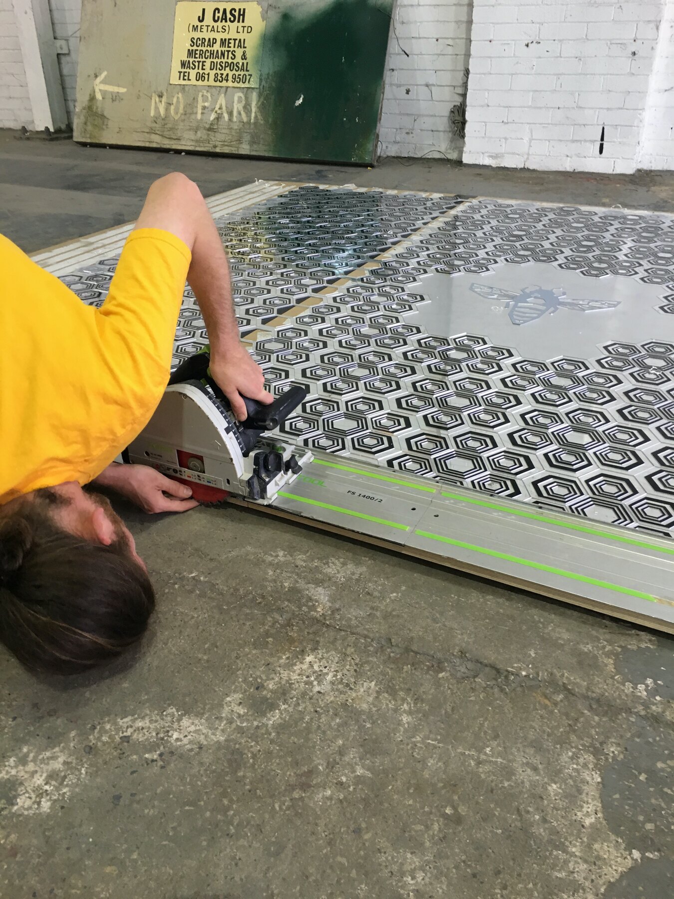 Laying out the mirror panels, Moderate Studio journal, 2016