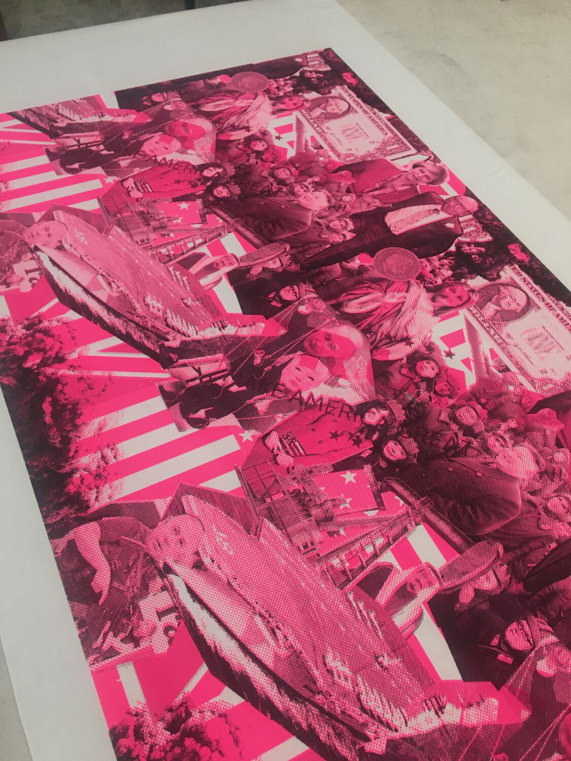 Printing for Drag Against Trump, Moderate Studio journal, 2018