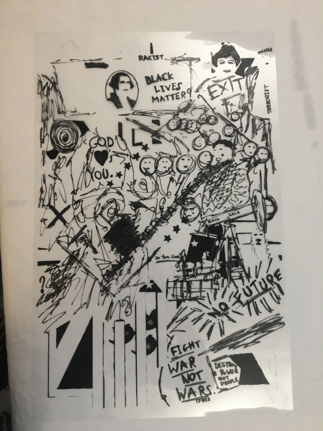 Printing for Drag Against Trump, Moderate Studio journal, 2018