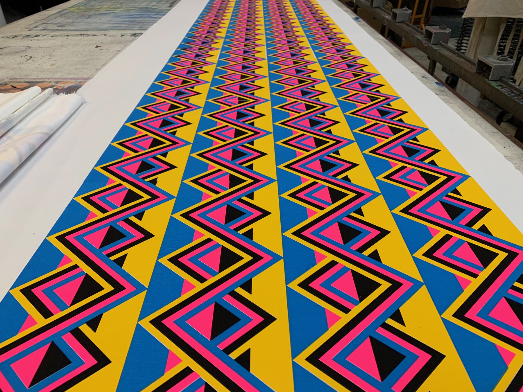 Printing the Station South fabric, Moderate Studio journal, 2018
