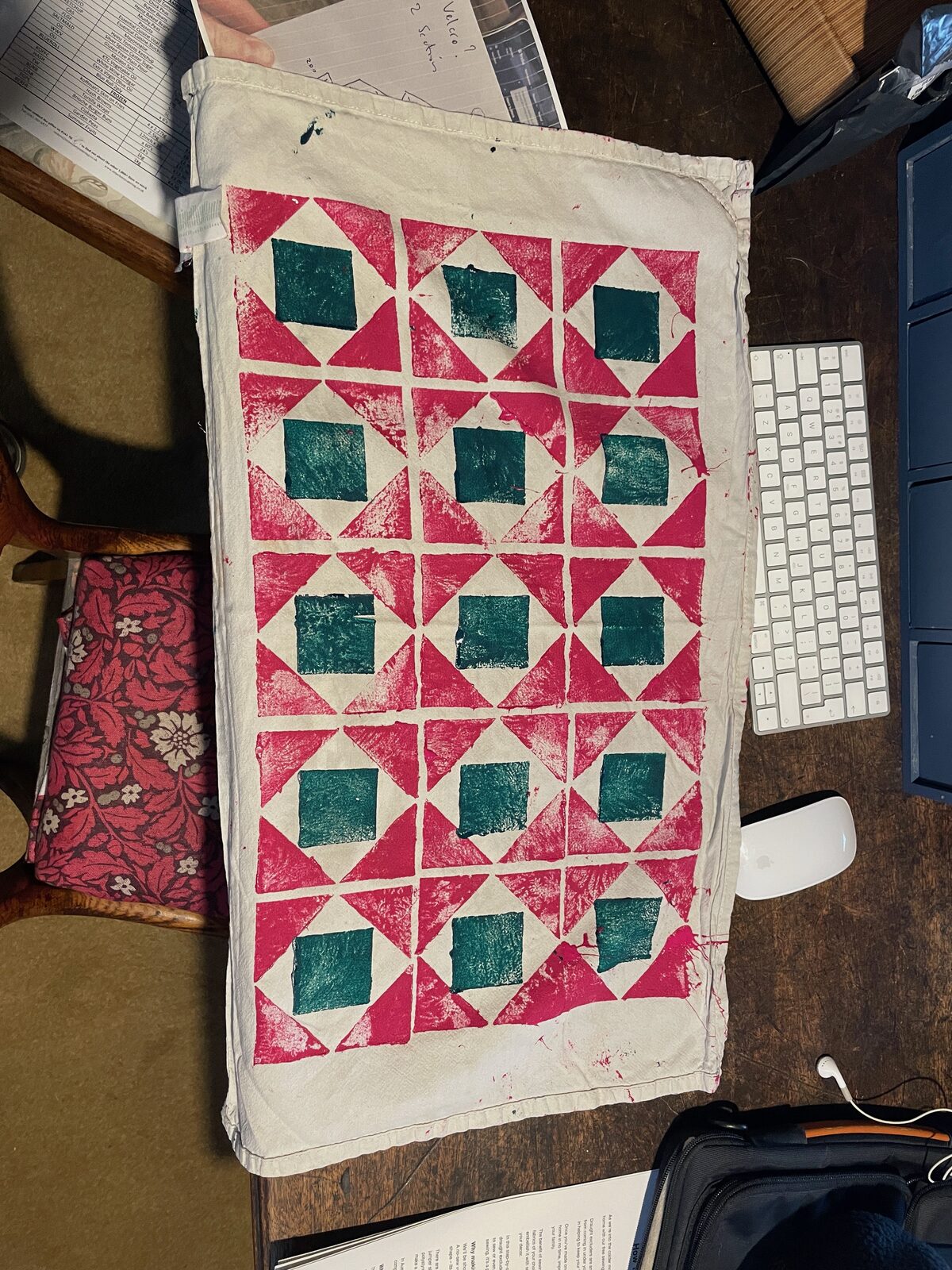 Testing out block printing