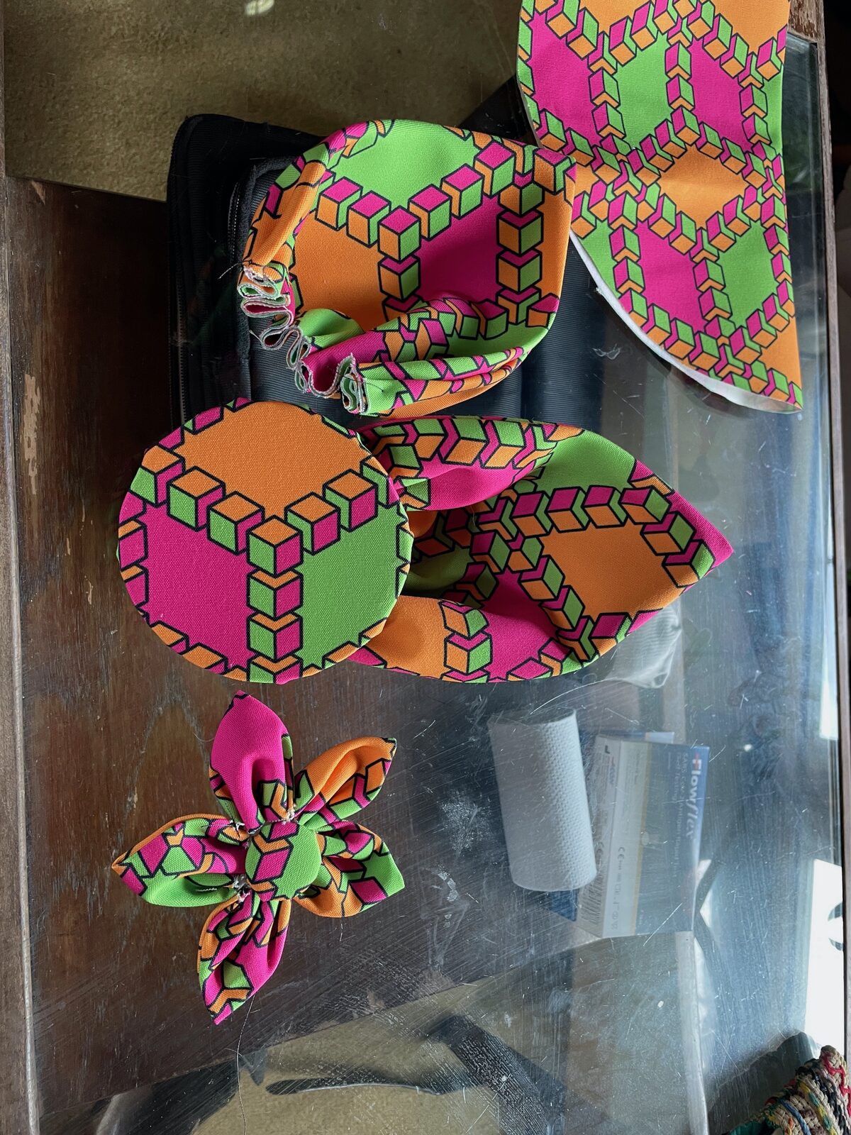 A finished fabric flower, Moderate Studio journal, 2024