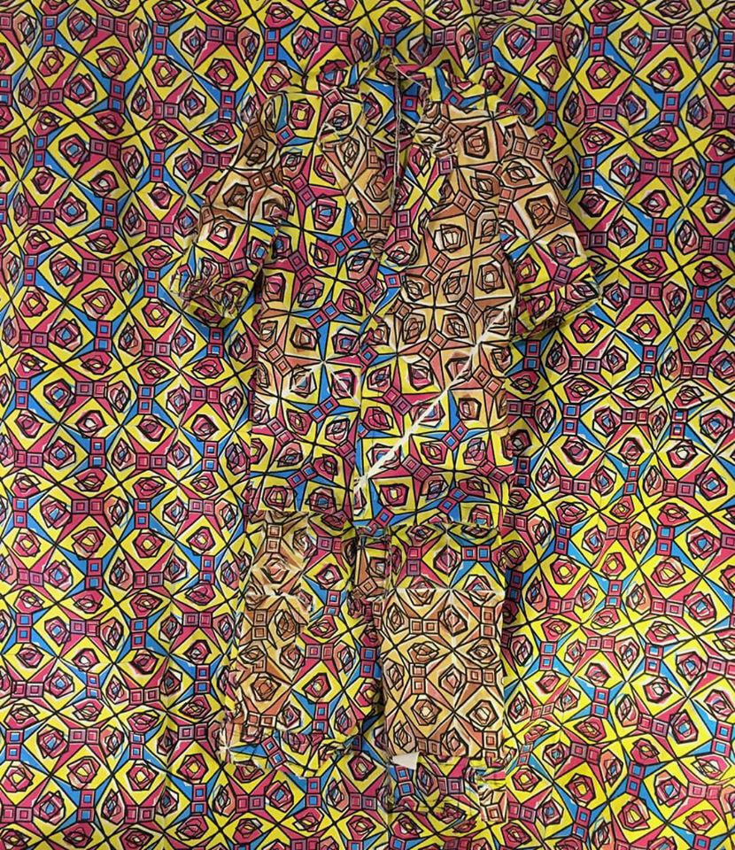 The pattern printed across a garment