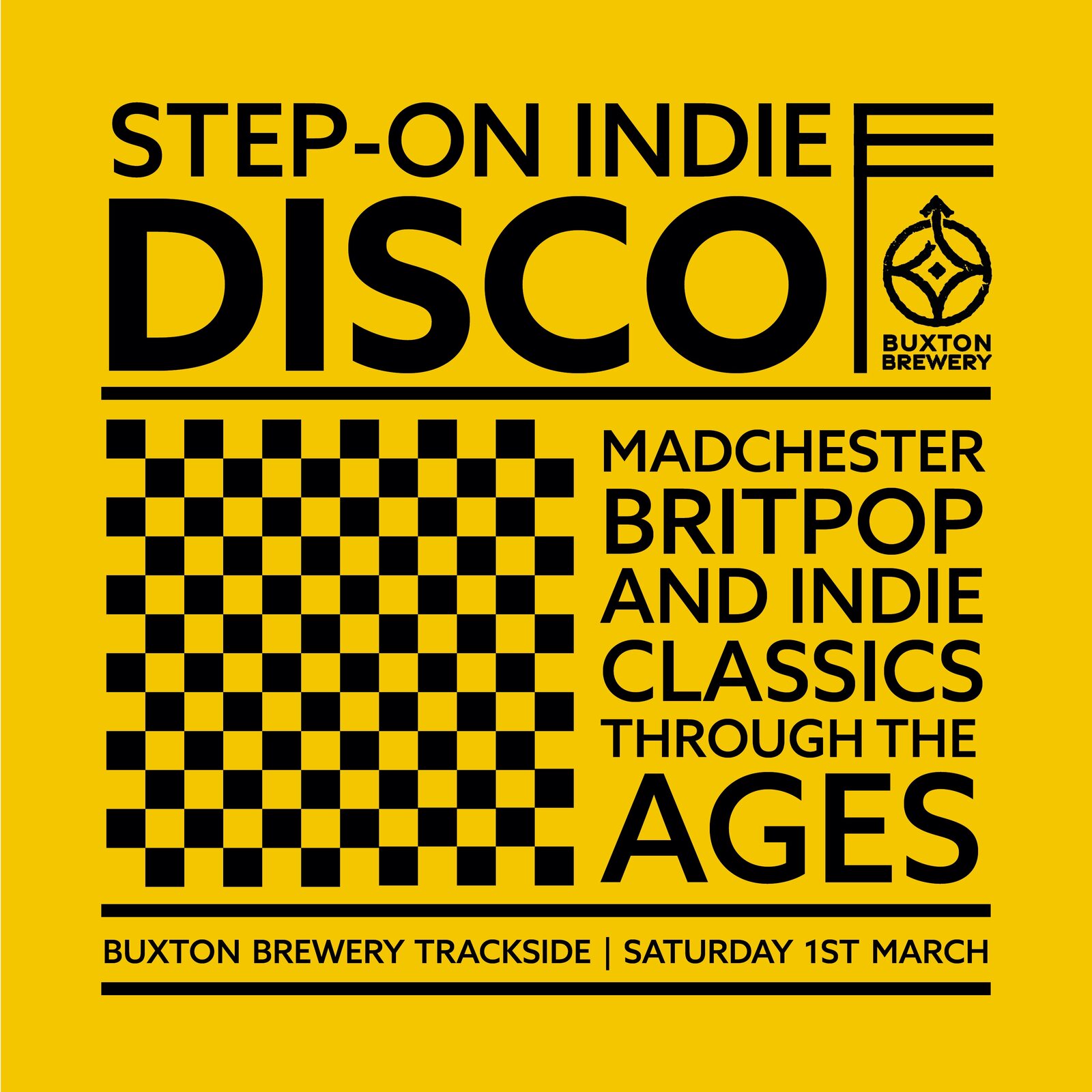 Step On Indie Disco at Buxton Brewery poster.