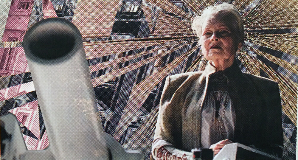 One of three original prints exhibited for the Vivienne Westwood project, pairing a gun barrel with a radiating starburst